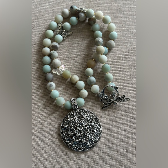 26-1/2 inch Amazonite bead necklace NWOT - Picture 7 of 13